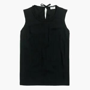 J Crew Sleeveless Top with Pleated Trim Black Plus 16 NEW